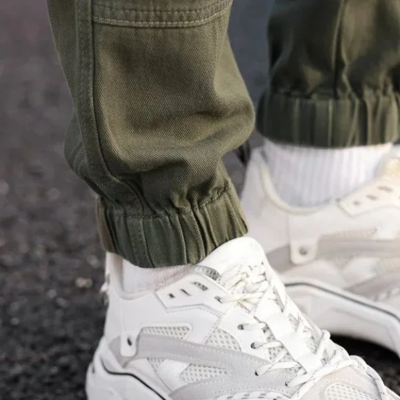 Army Green Mens Cargo Jeans - Picture 5 of 5